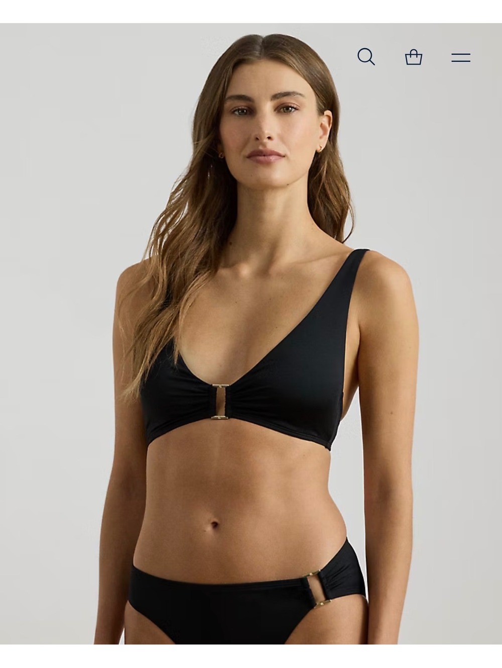 Ralph Lauren Ring-Front Bikini Top & Ring Front Bikini Hipster Bottom -Set
